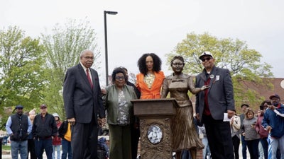 Statue Honoring Emmett Till’s Mother– Civil Rights Icon Mamie Till-Mobley– Unveiled At Illinois High School She Attended