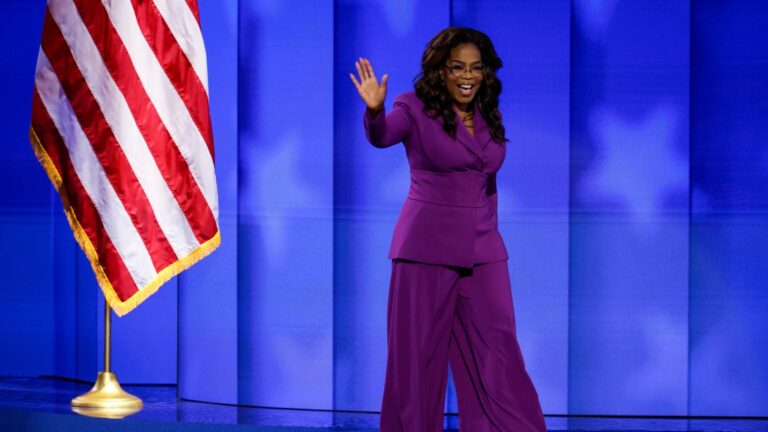 Oprah Winfrey Wears Christian Siriano At The Democratic National Convention 