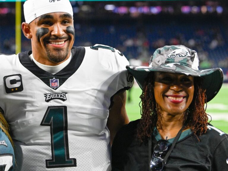 Jalen Hurts’ Mom Supports Her Son With Philadelphia Eagles Gear And Victory Dance