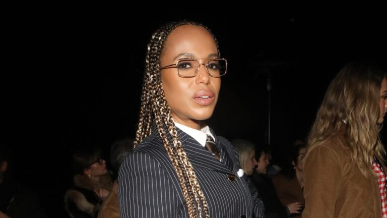 Kerry Washington Sported Tri-Colored Braids At Thom Browne